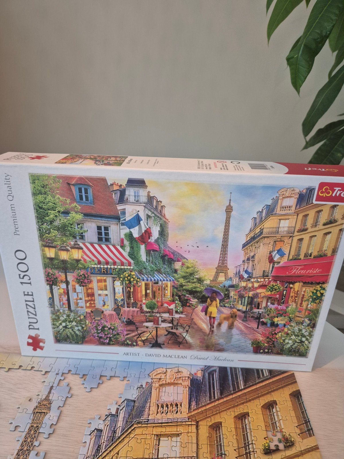 Legpuzzel 1500 stukjes - Parijse straat met Eiffeltoren, Ophalen of Verzenden, 500 t/m 1500 stukjes