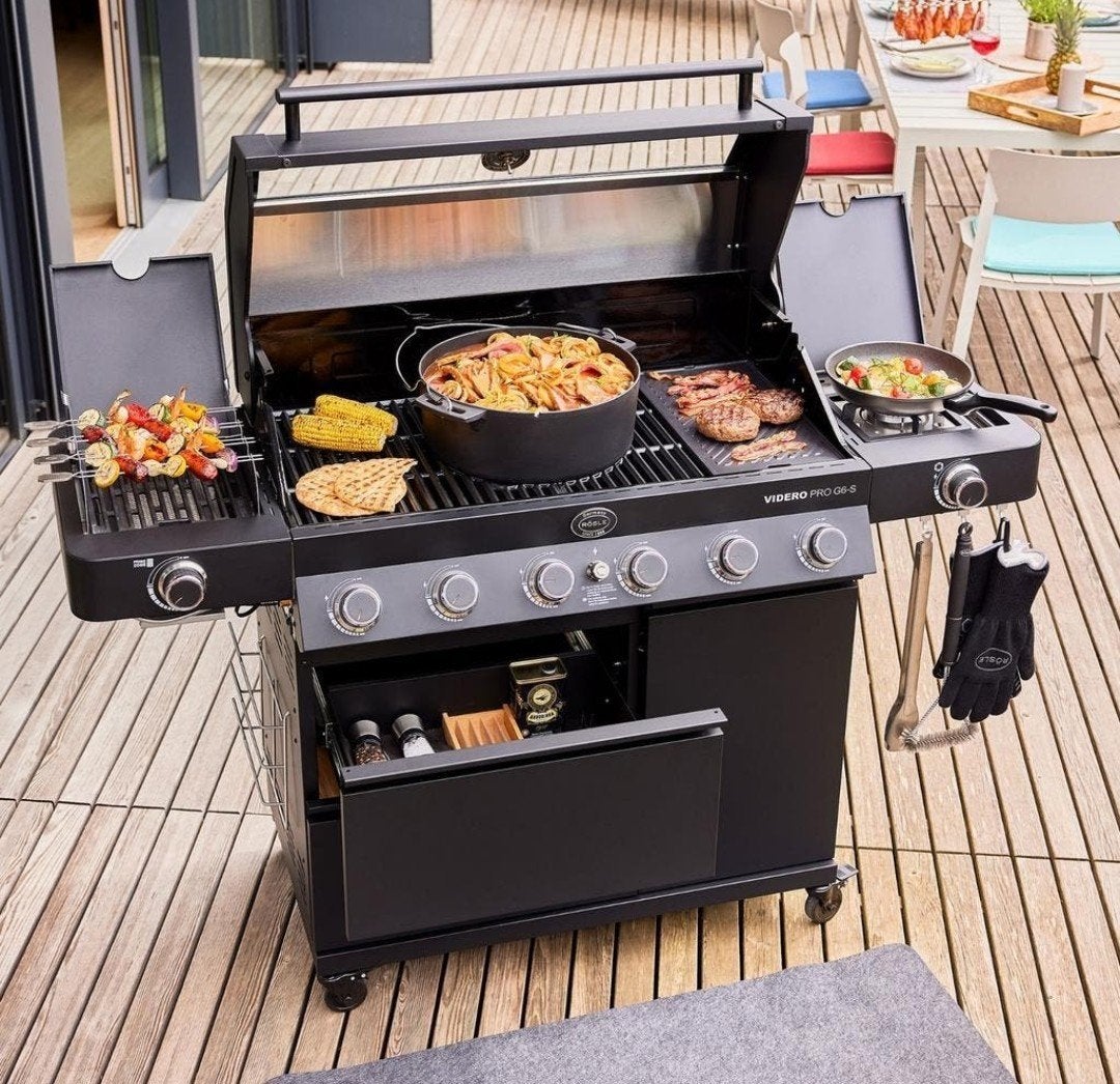 Rösle Videro G6-S Gasbarbecue - Zwart, Ophalen of Verzenden, Gebruikt, Rösle