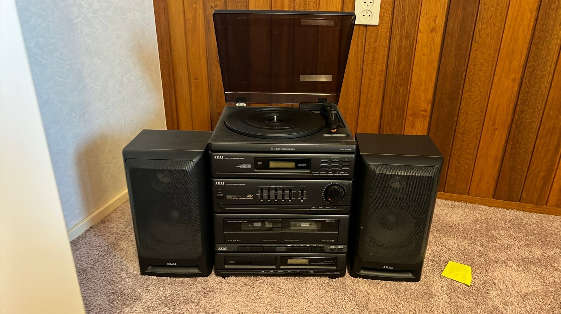 Akai AC-M35 Hifi Midi Stereo Systeem met Platenspeler, Audio, Tv en Foto, Ophalen, Gebruikt, Cassettedeck, Losse componenten