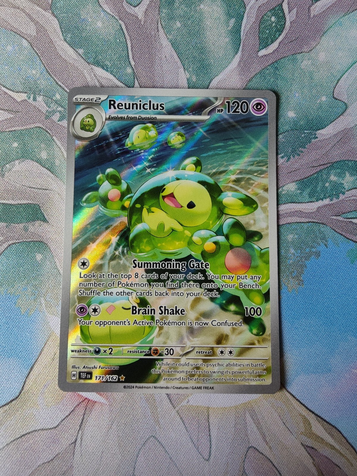 Pokemon temporal forces reuniclus illustration 171/162, Ophalen of Verzenden, Nieuw, Losse kaart, Foil