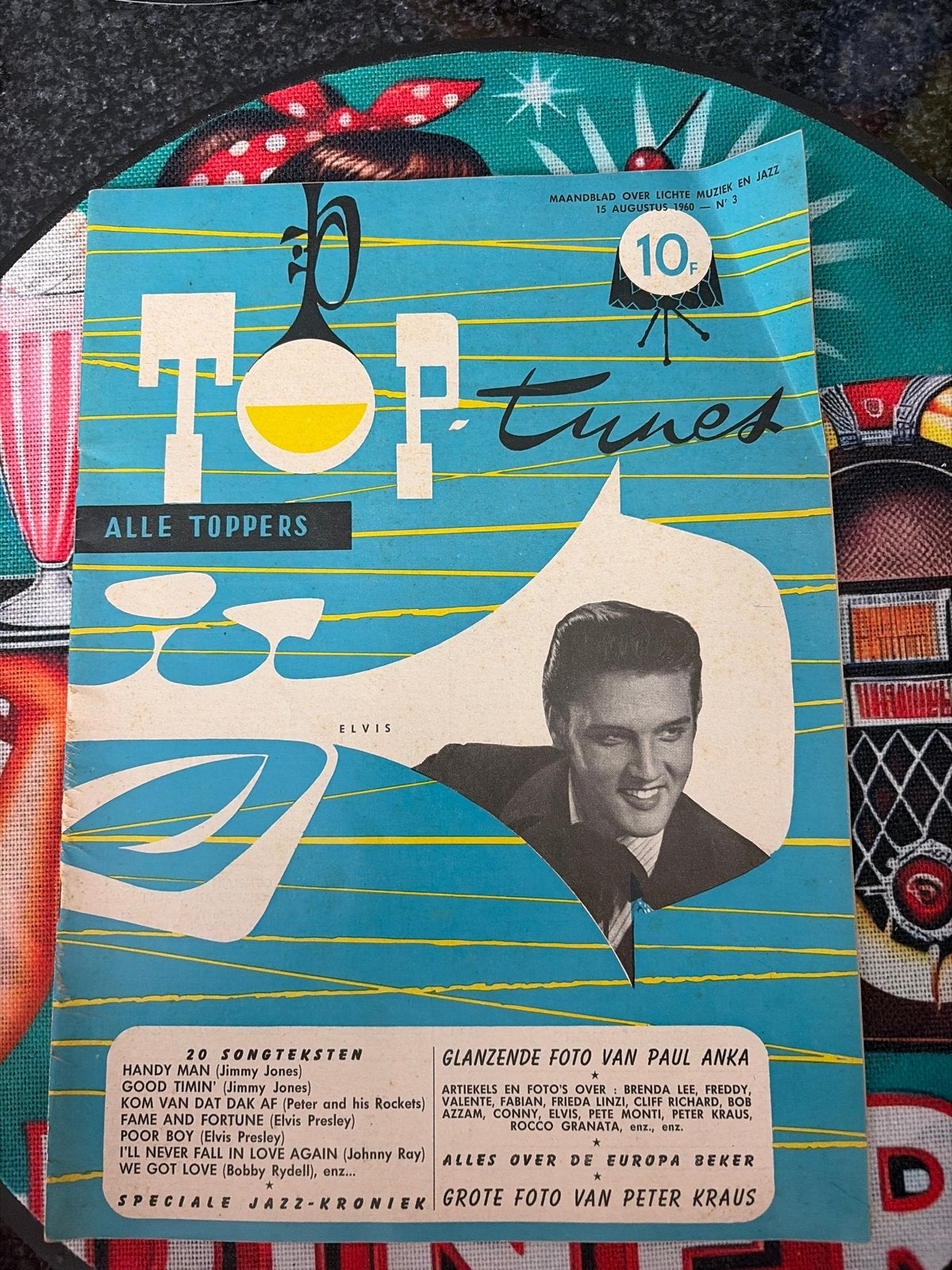 Top Tunes Maandblad - Elvis Presley Cover - Augustus 1960, Ophalen of Verzenden, Gelezen, Artiest