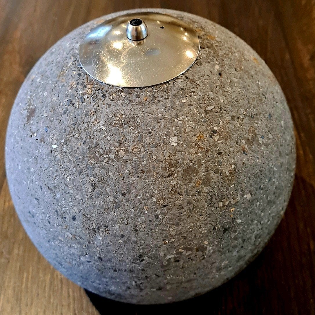 olielamp oliebrander van steen / beton grijs gemêleerd, Ophalen, Grijs, Overige materialen, Minder dan 25 cm