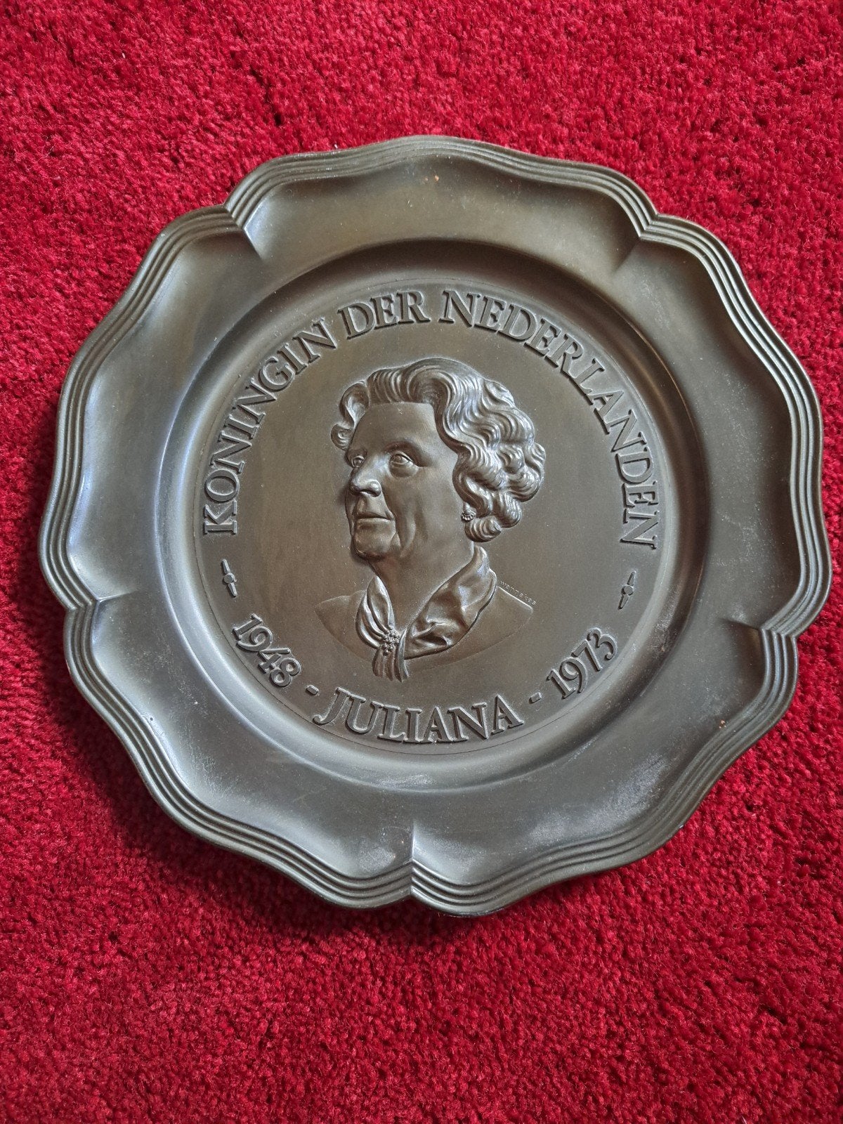 Tinnen Gedenkbord Koningin Juliana 1948-1973, Ophalen of Verzenden