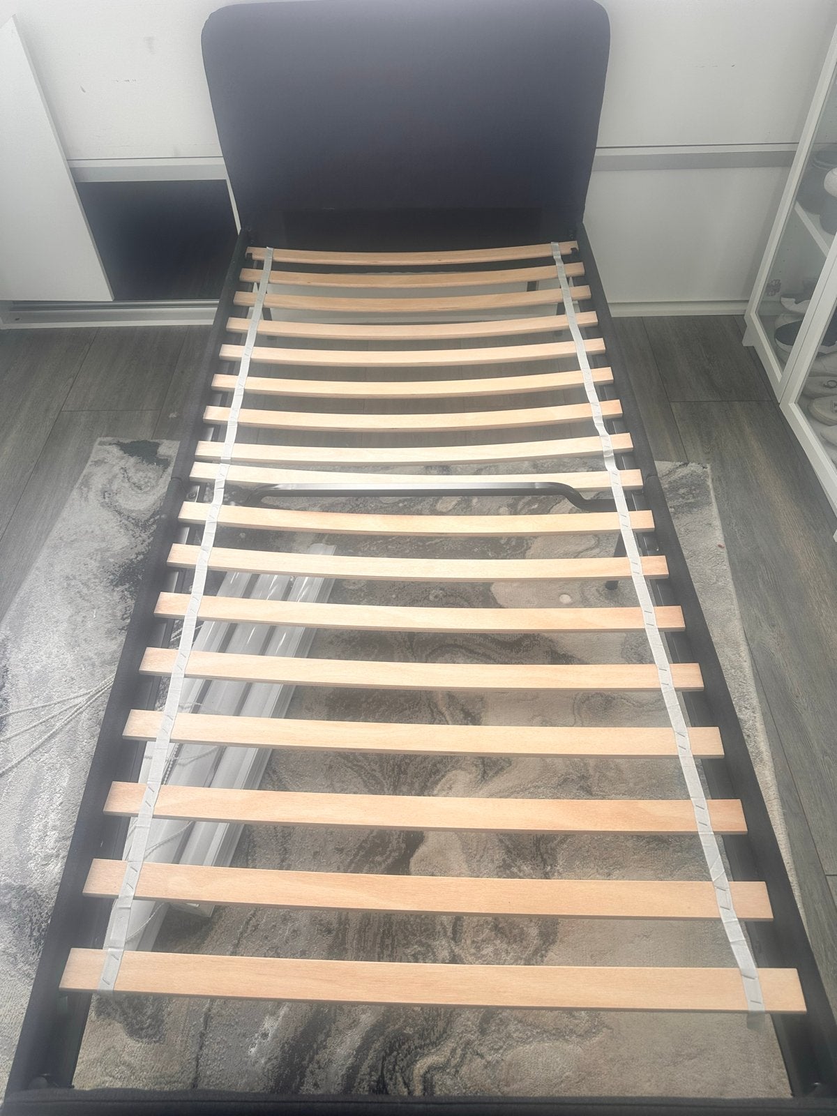 Eenpersoonsbed met lattenbodem - Zwart, Ophalen, Gebruikt, 90 cm, Eenpersoons