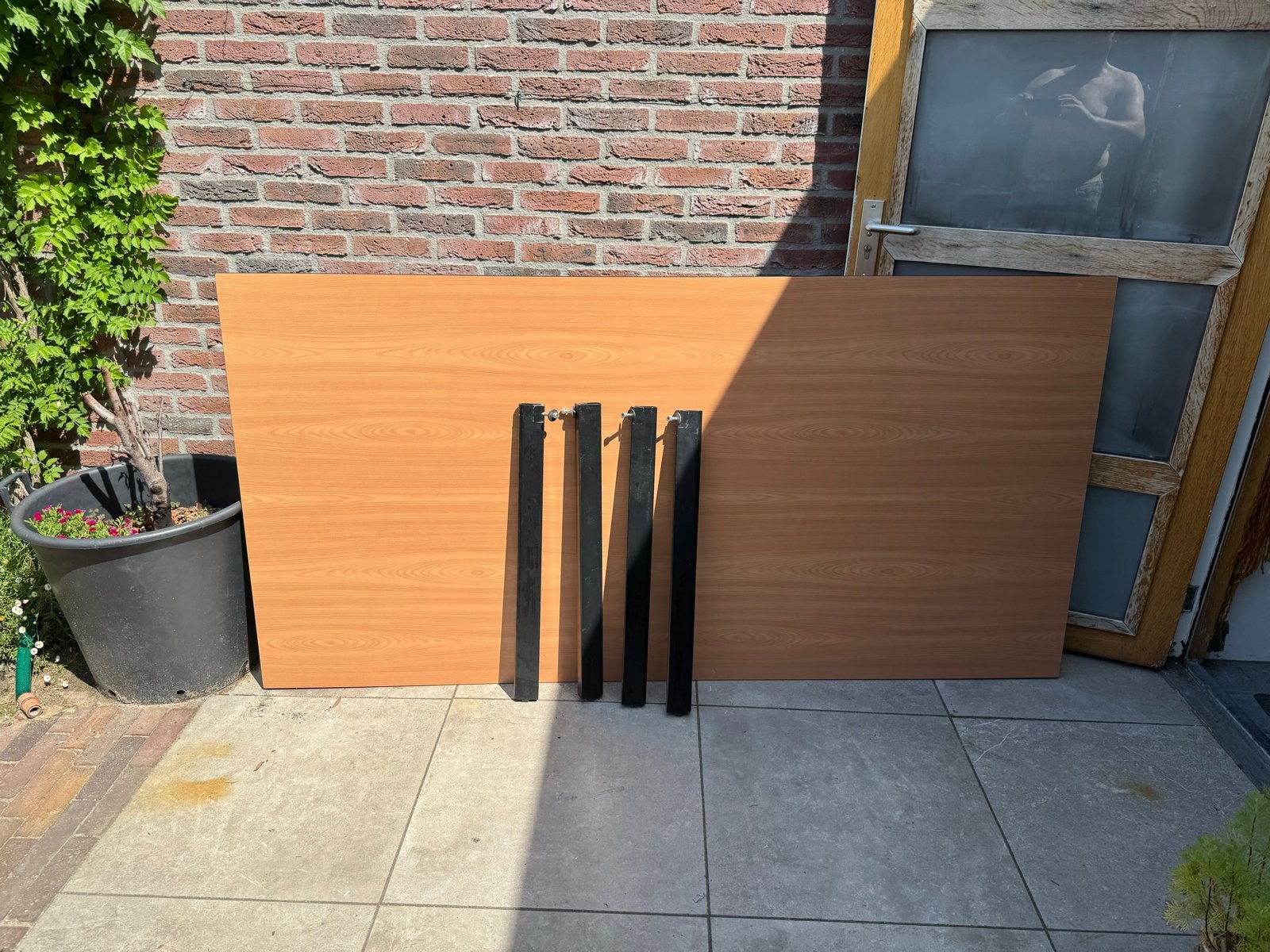 Bureau, eet-, werk-, hobby-, speel-, kantine tafel, Ophalen, Kunststof, Gebruikt, 50 tot 100 cm