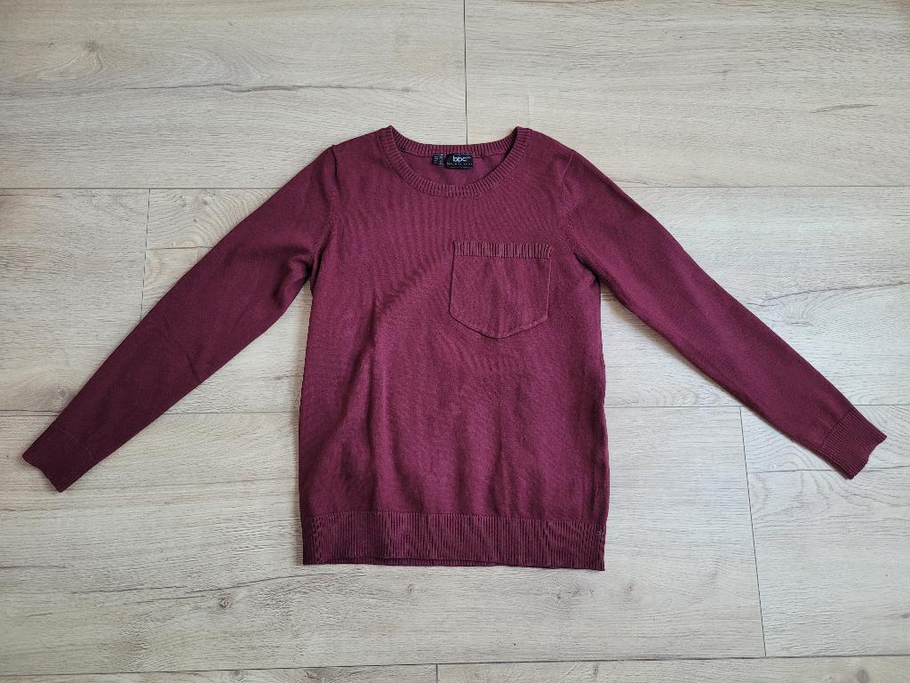 BPC bordeaux rode gebreide trui maat 36/38 ~ JB0040, Kleding | Dames, Truien en Vesten, Ophalen of Verzenden, Zo goed als nieuw