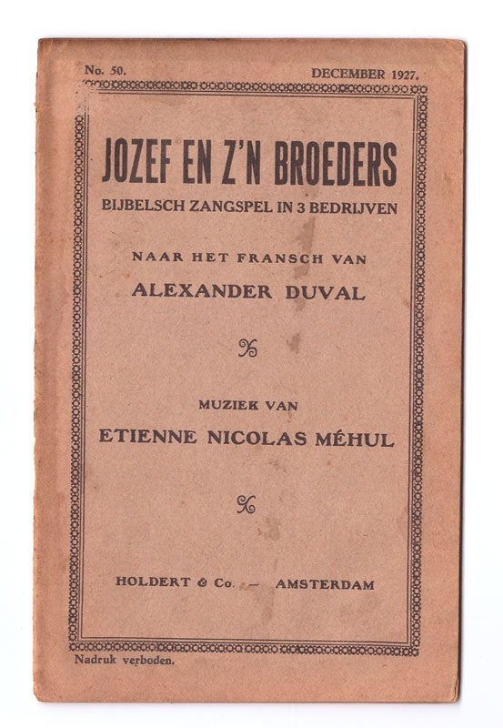 Collector-item: Jozef en z'n Broeders. Alexander Duval., Ophalen of Verzenden, Gelezen, Toneel