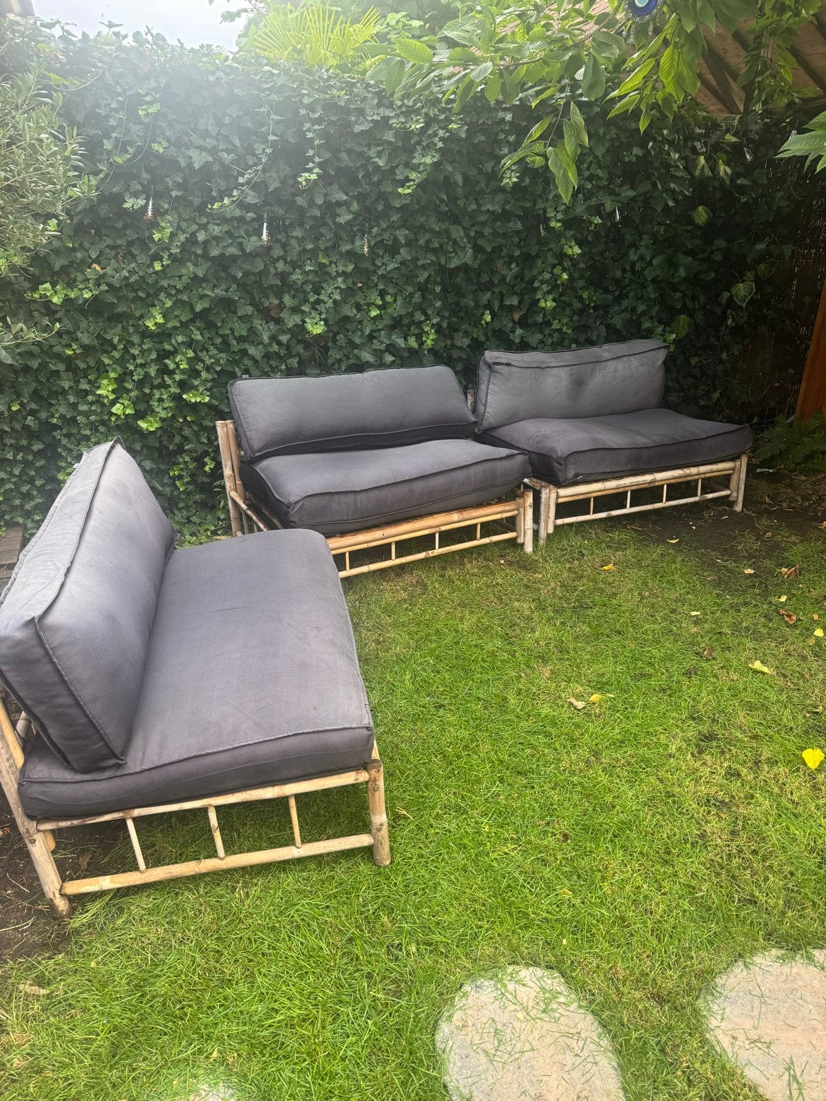Mood Collection Bamboe Loungeset met Kussens, Ophalen, Overige materialen, Gebruikt, 6 zitplaatsen