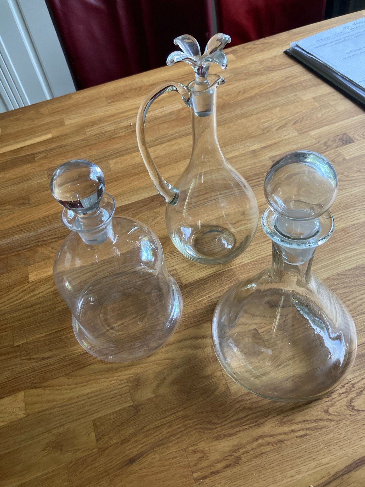 Set van 3 glazen karaffen met stoppen, Ophalen of Verzenden