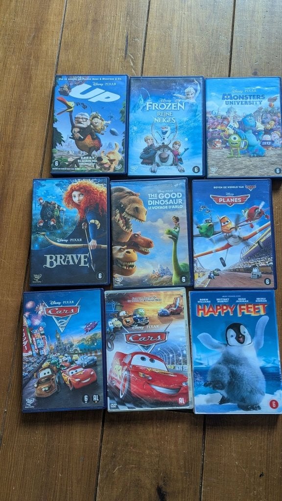Disney Pixar Animatie DVD's (Up, Frozen, Cars, Brave e.a.), Amerikaans, Ophalen of Verzenden, Zo goed als nieuw, Kinderprogramma of -film