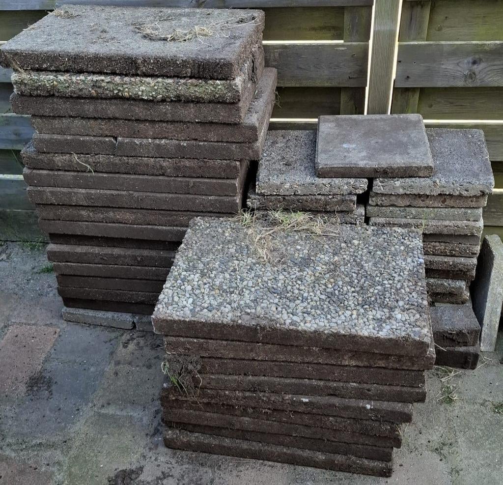 Gratis stenen, Tuin en Terras, Tegels en Klinkers, Ophalen, Gebruikt, Beton, Klinkers