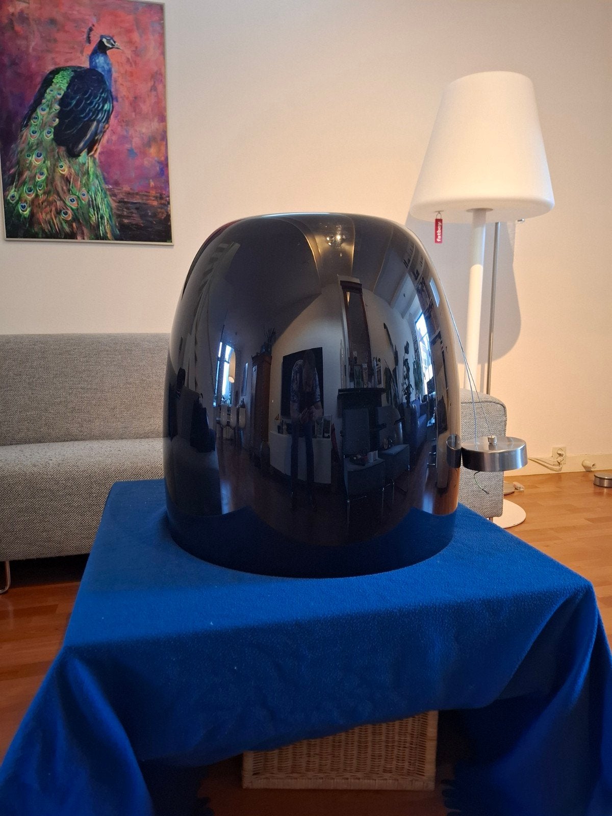 1x Prandina Notte S9 mondgeblazen zwart / wit glas D= 60 cm, Ophalen, E27 (groot), Zo goed als nieuw, Glas