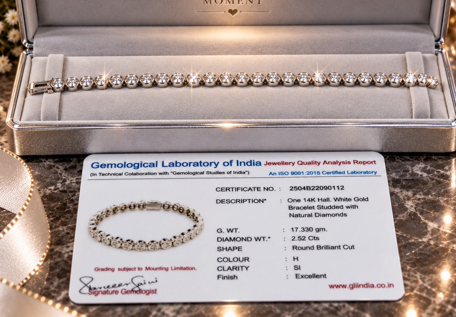 Armband witgoud met diamanten, Ophalen of Verzenden, Wit, Goud
