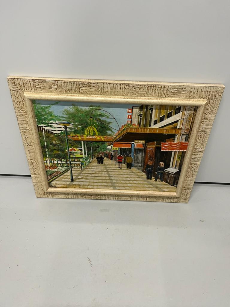 Stadsgezicht Schilderij 50x40 cm - Ongesigneerd, Antiek en Kunst, Ophalen