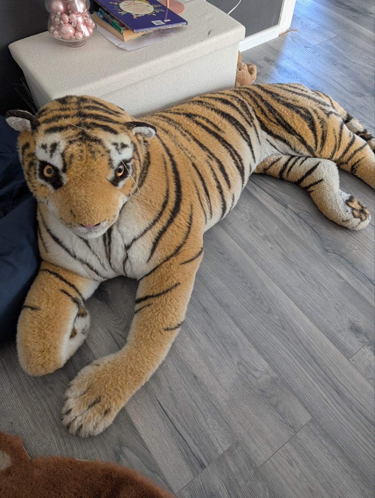 Grote knuffels: Tijger (1.40m) en IJsbeer (1.15m), Ophalen, Gebruikt, Wit, Groot (groter dan 80 cm)