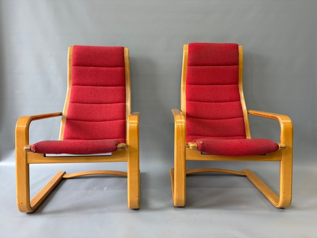 Swedse lamello fauteuil stoelen Yngve Ekström, Huis en Inrichting, Gebruikt, 75 tot 100 cm, Stof, 50 tot 75 cm