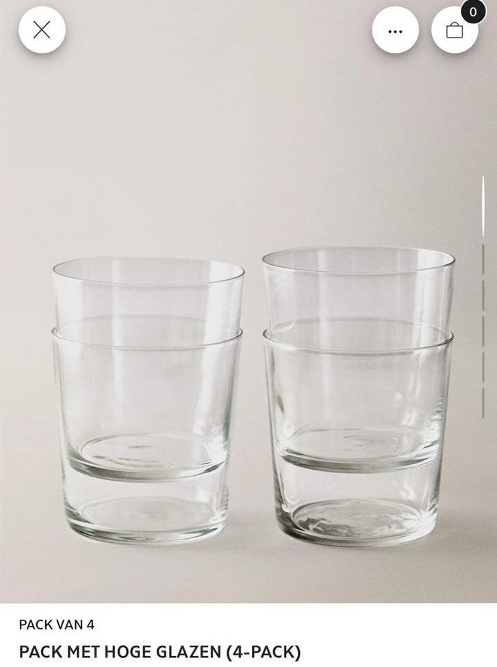 Acht waterglazen Zara Home nieuw, Ophalen, Nieuw, Waterglas