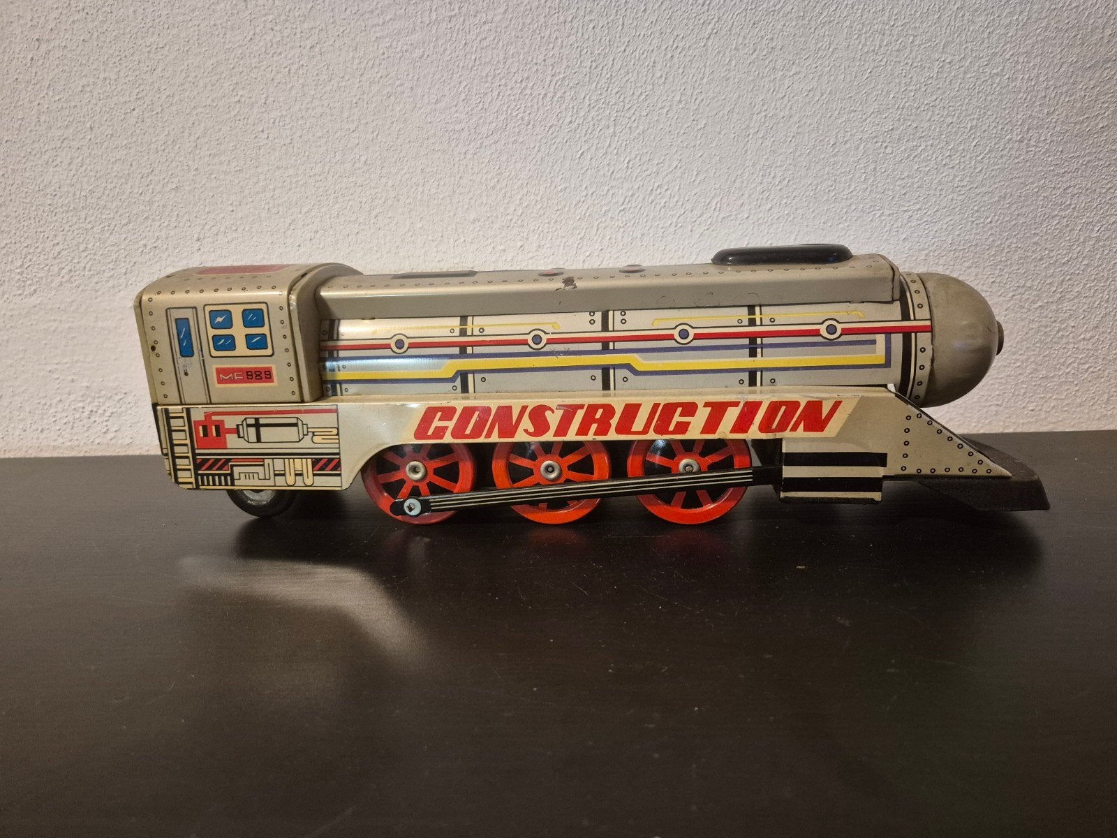 Vintage blikken speelgoedtrein'Construction' - Made in China, Ophalen of Verzenden, Gebruikt, Trein, Schaalmodel