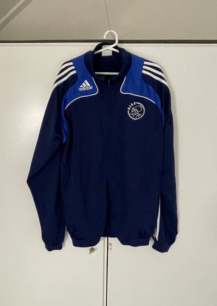 Ajax trainingsjack 2008/2009 maat L, Maat 52/54 (L), Blauw, Ophalen of Verzenden, Zo goed als nieuw