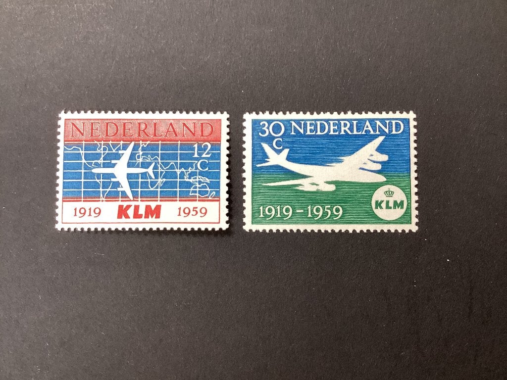 1959, 40 jaar KLM, 729-730, Postzegels en Munten, Verzenden, Na 1940, Postfris