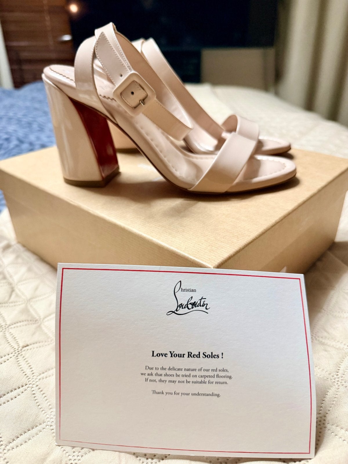 Christian Louboutin Miss Sabina 85 Sandalen - Zo goed als ni, Ophalen of Verzenden, Zo goed als nieuw, Beige, Sandalen of Muiltjes