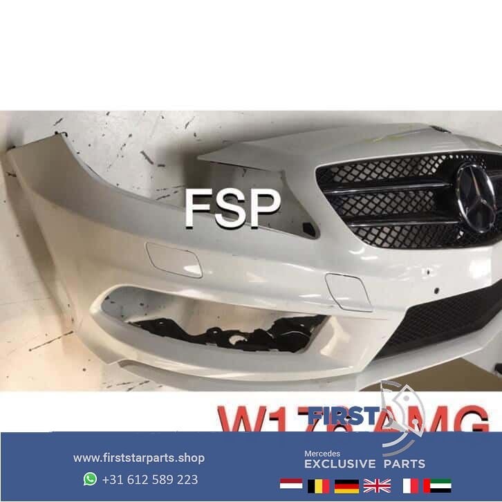W176 AMG Voorbumper compleet met gril Mercedes A Klasse 2015, Gebruikt, -, Voor, Ophalen of Verzenden