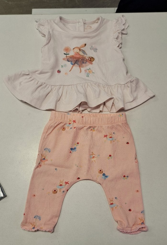Schattig NEXT baby setje + konijntjes wit roze maat 62 50831, Meisje, ., Next, Ophalen of Verzenden