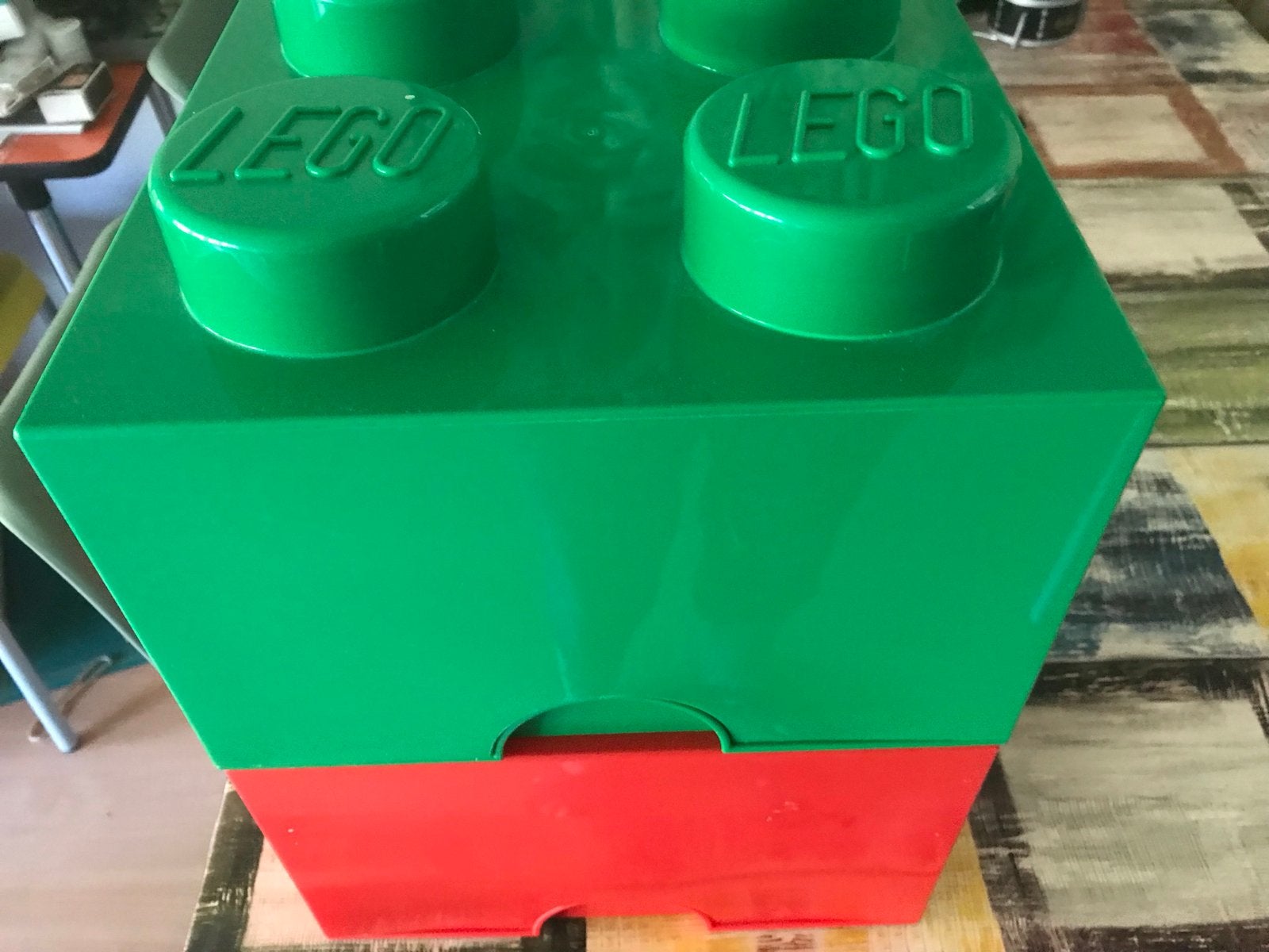 Rode en groene LEGO 4 opbergbox (model 4003) Room Copenhagen, Ophalen of Verzenden, Gebruikt, Overige merken
