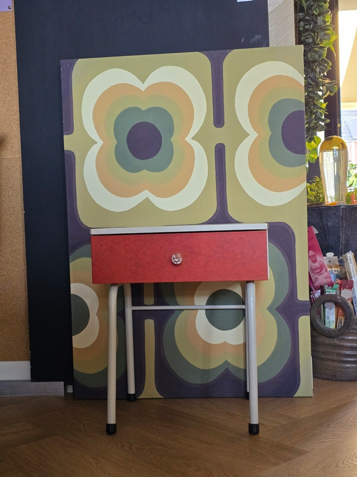 Leuk vintage nachtkastje.  Jaren 60 uit Nederland., Verzamelen, Retro, Ophalen of Verzenden, Huis en Inrichting