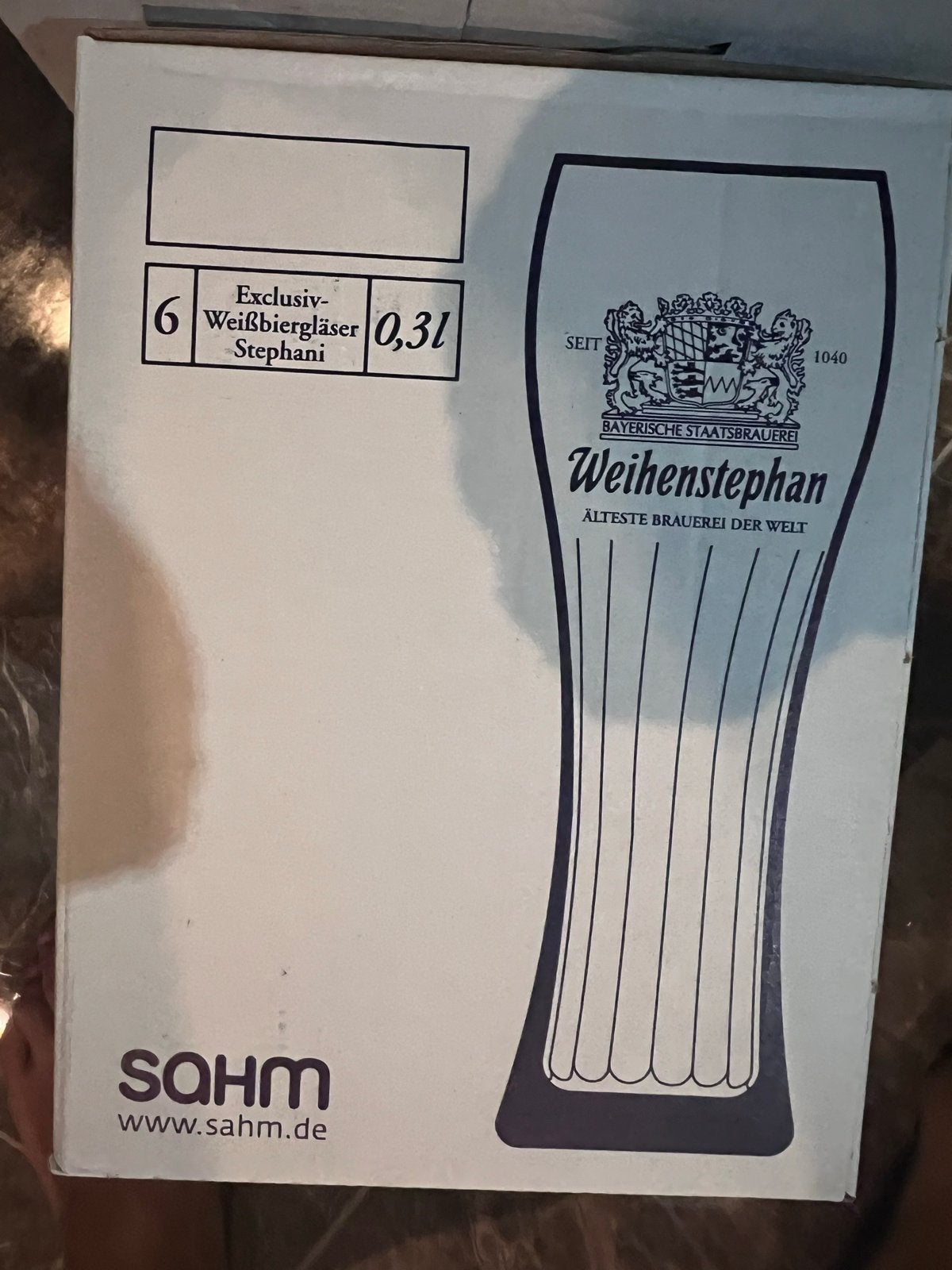 6 Exclusieve Weihenstephan Weizenbierglazen 0,3L, Ophalen, Nieuw, Glas