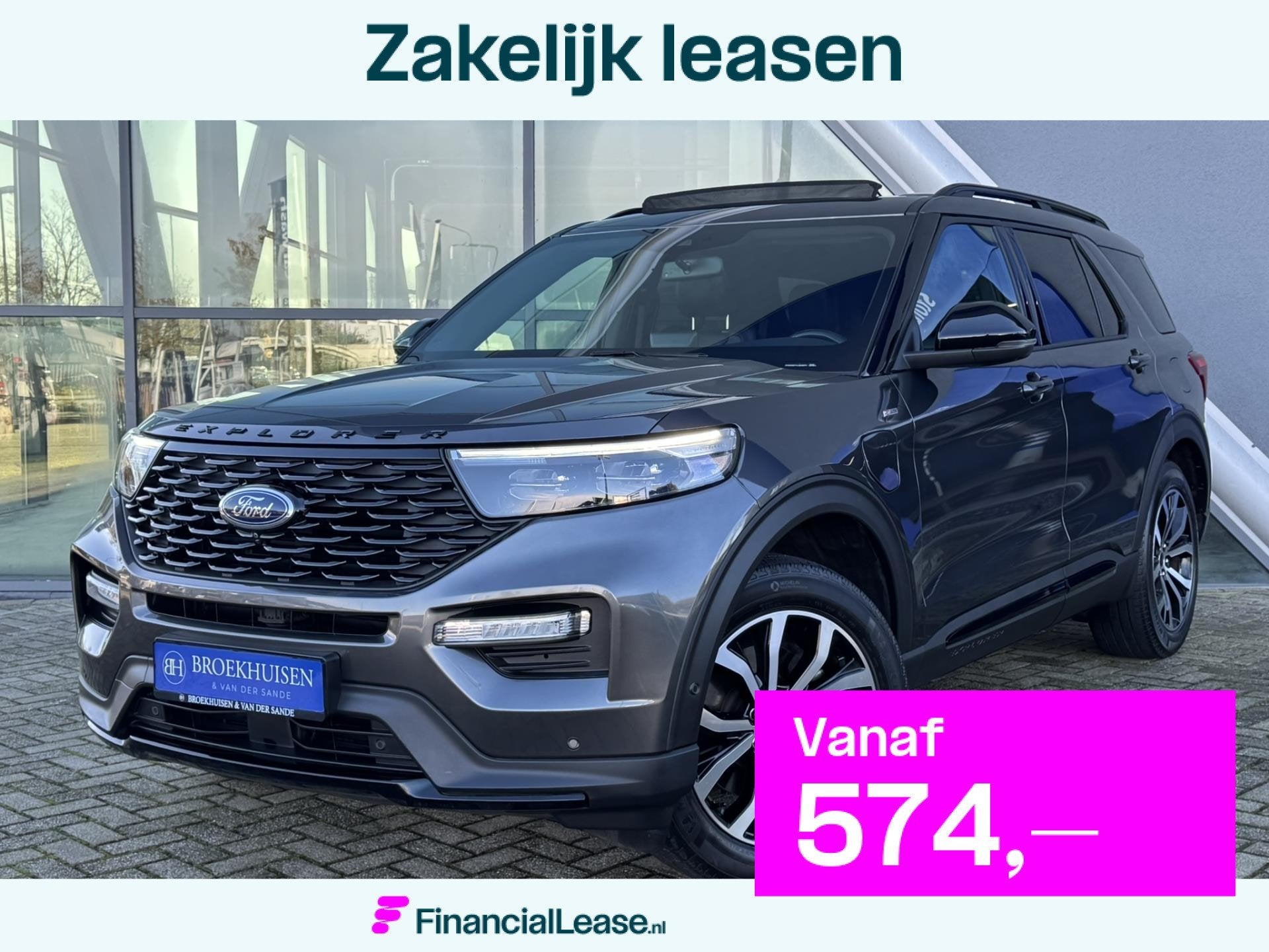 Ford Explorer 3.0 V6 EcoBoost PHEV ST-Line 457pk Panoramadak, Automaat, Dealer onderhouden, Zwart, Bedrijf
