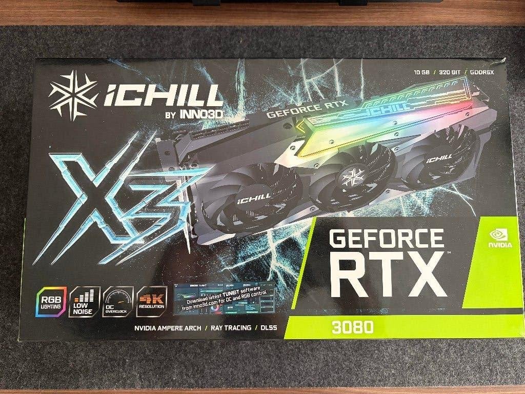 Inno3D RTX 3080 iChill X3 10GB GPU, Computers en Software, Videokaarten, Gebruikt, AMD, PCI-Express 4.0, GDDR6, HDMI, DisplayPort