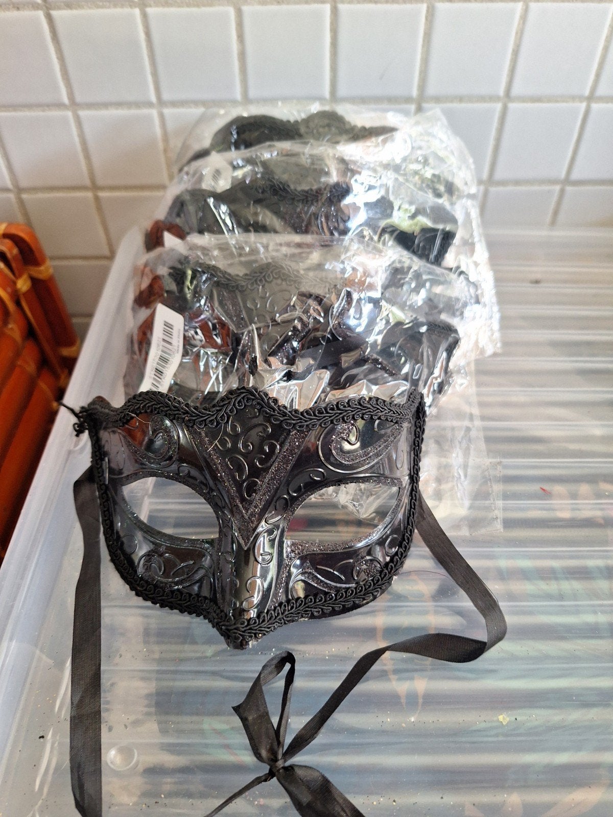 6x Venetiaans Masker / Oogmasker Zwart, Ophalen of Verzenden, Nieuw