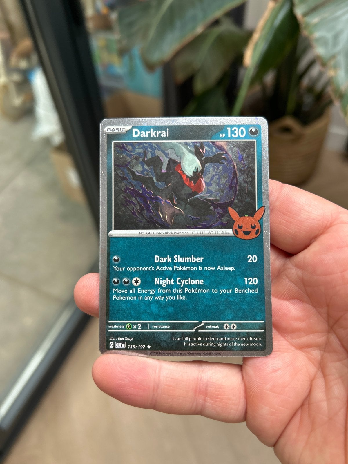 Darkrai #136 Pokémon Kaart - Near Mint Conditie, Ophalen of Verzenden, Zo goed als nieuw, Losse kaart