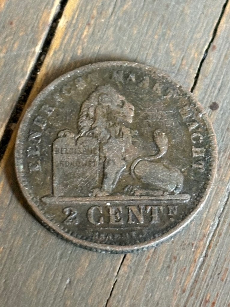 2 Centiemes 1912 Belgie, Ophalen of Verzenden, België, Losse munt