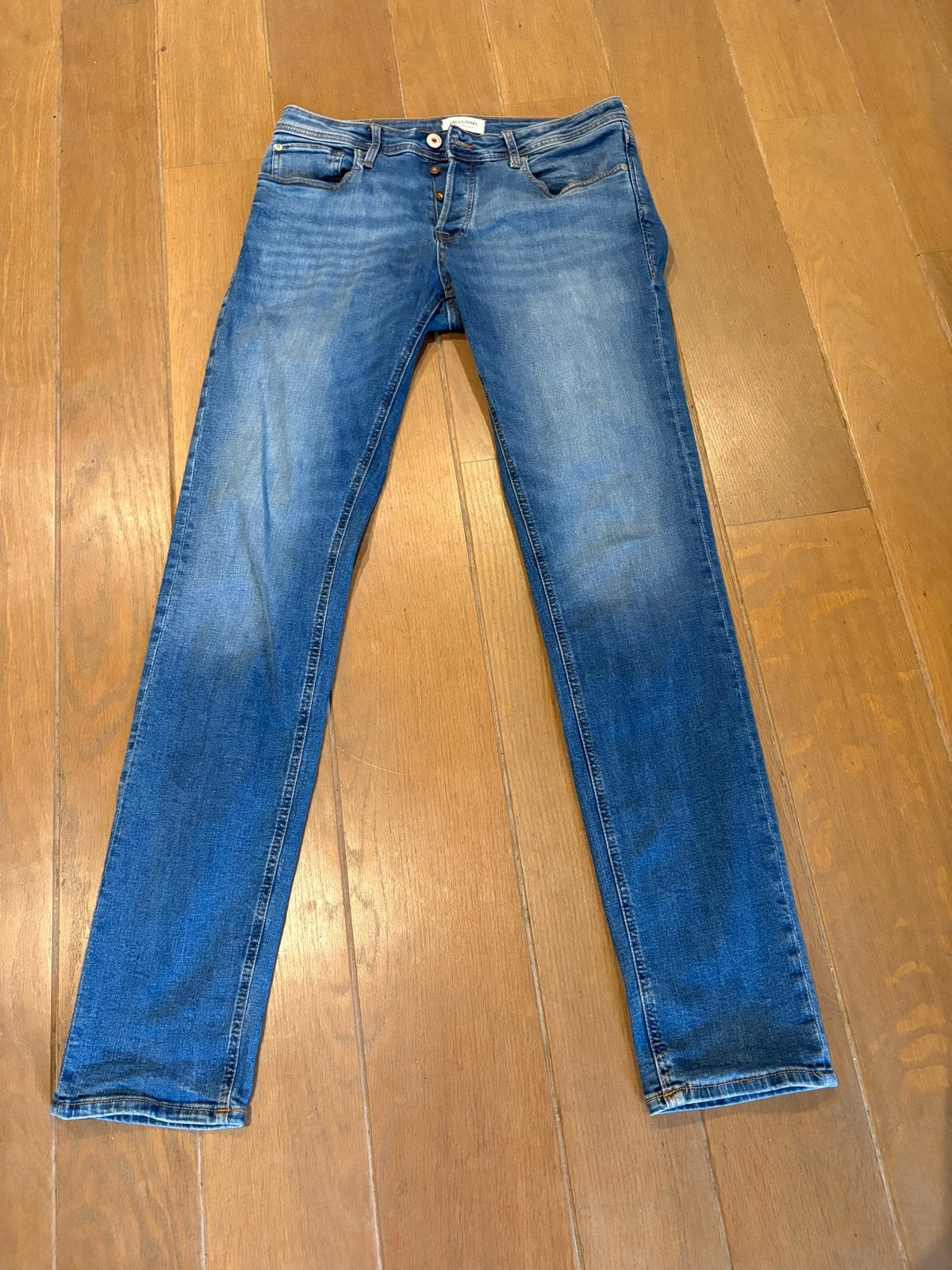 Jack & Jones Slim Straight Tim Jeans - W33 L36, Ophalen of Verzenden, Zo goed als nieuw, Blauw, W33 - W34 (confectie 48/50)