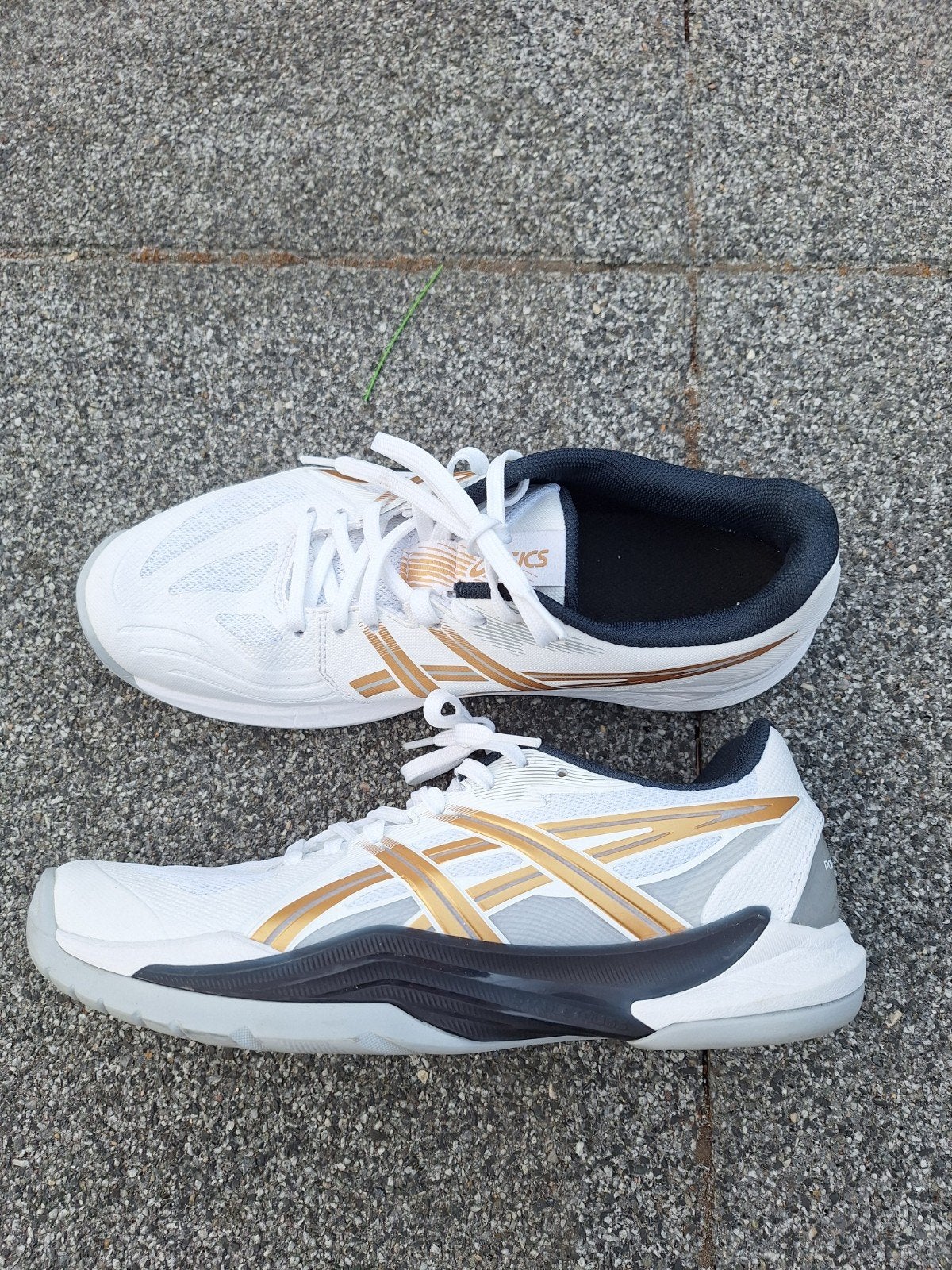 ASICS Powerbreak FF Sportschoenen - Wit/Goud, Ophalen of Verzenden, Nieuw