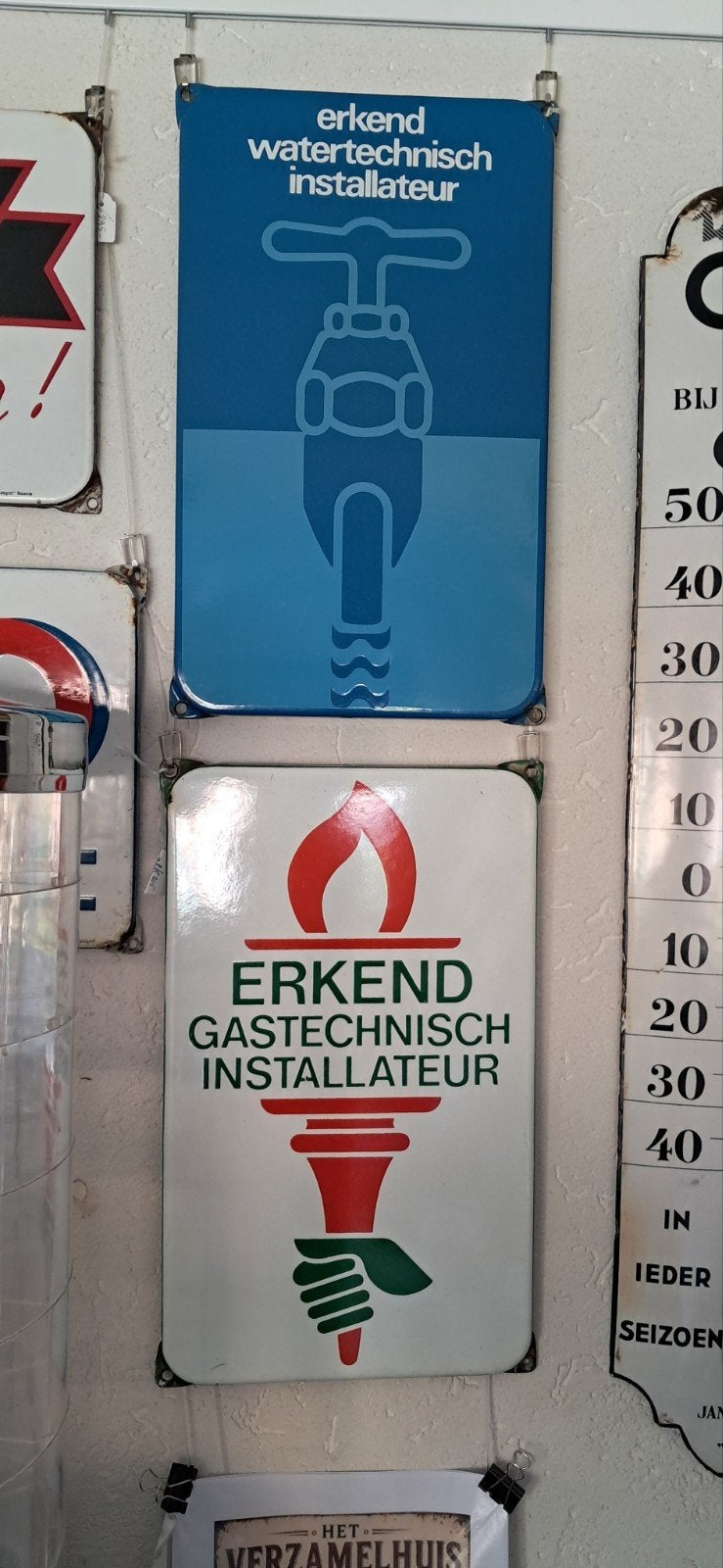 2 borden instalateur, Ophalen of Verzenden, Zo goed als nieuw, Reclamebord
