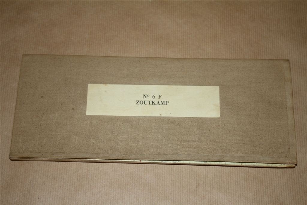 Oude stafkaart op linnen - Zoutkamp - 1970, Ophalen of Verzenden, 1800 tot 2000, Nederland, Landkaart