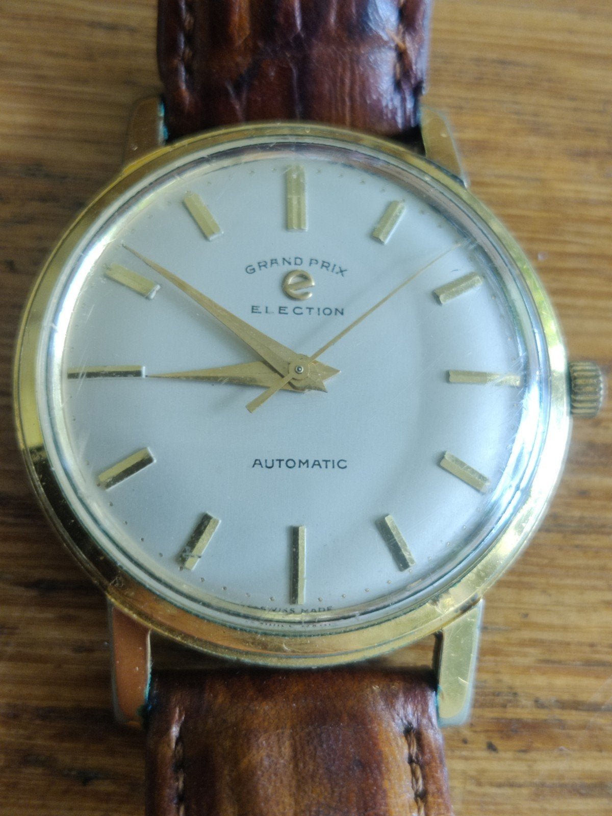Grand Prix Election automatisch horloge, Ophalen of Verzenden, Staal, Overige merken, 1960 of later