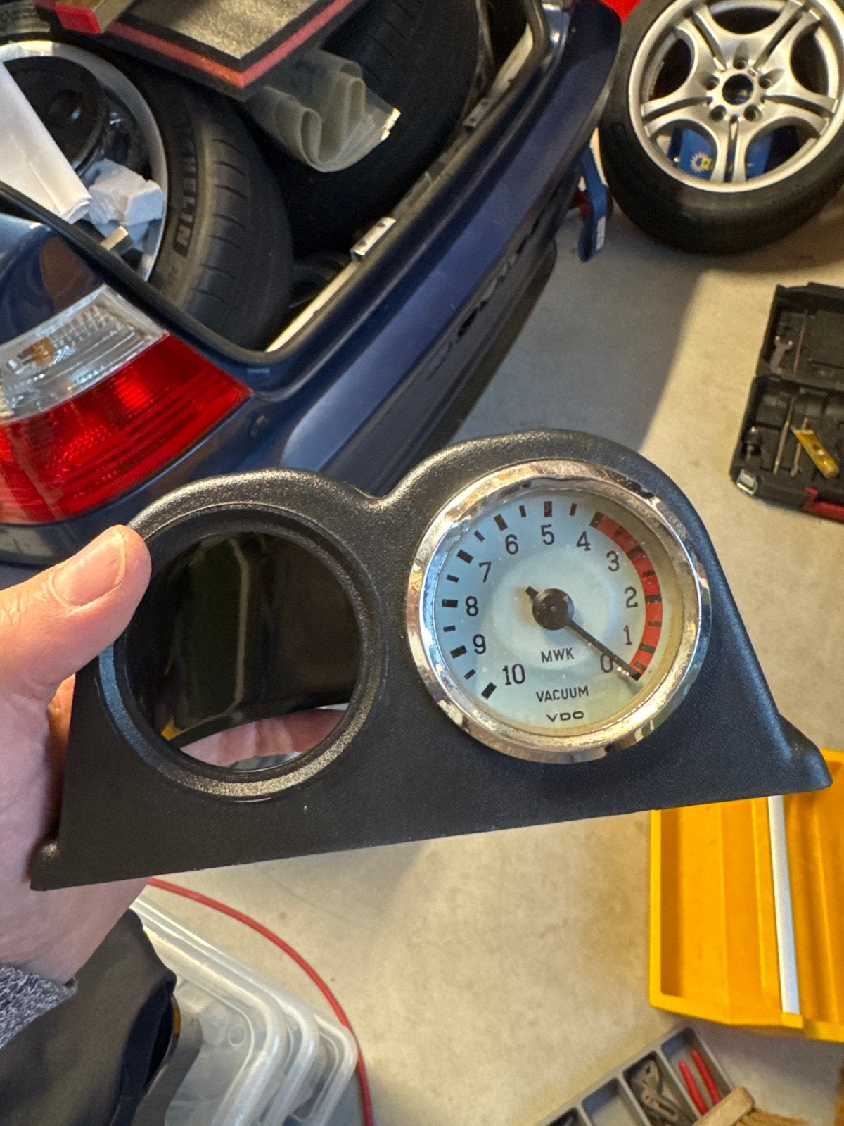 VDO classic vacuümmeter incl. dubbele houder, Auto-onderdelen, Ophalen of Verzenden, Gebruikt, Universele onderdelen
