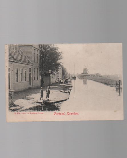 Zaandam Papenpad met Molen de Smid Uitg Schaelekamp, Verzamelen, Ansichtkaarten | Nederland, Ophalen of Verzenden, Voor 1920, Gelopen
