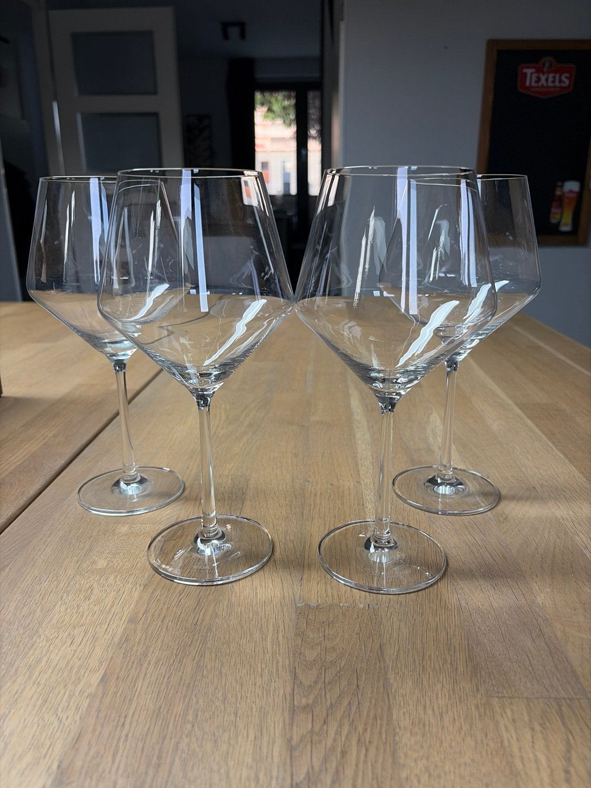 4 Schott Zwiesel rode wijnglazen, Verzamelen, Glas en Borrelglaasjes, Ophalen, Zo goed als nieuw, Overige typen
