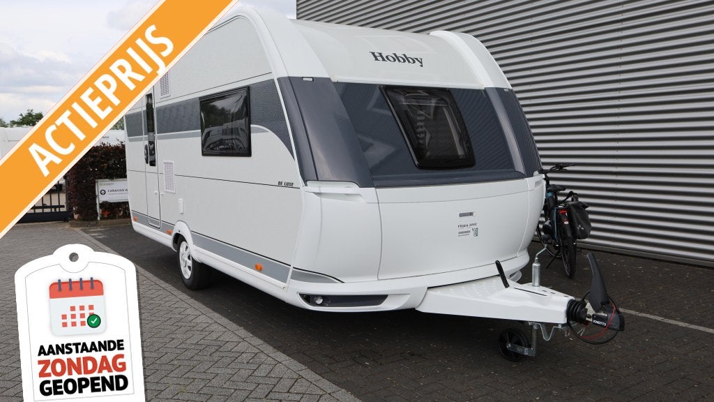 Hobby De Luxe 460 SFF ACTIEPRIJS, Caravans en Kamperen, Hobby, Bedrijf, Treinzit, Tot en met 3