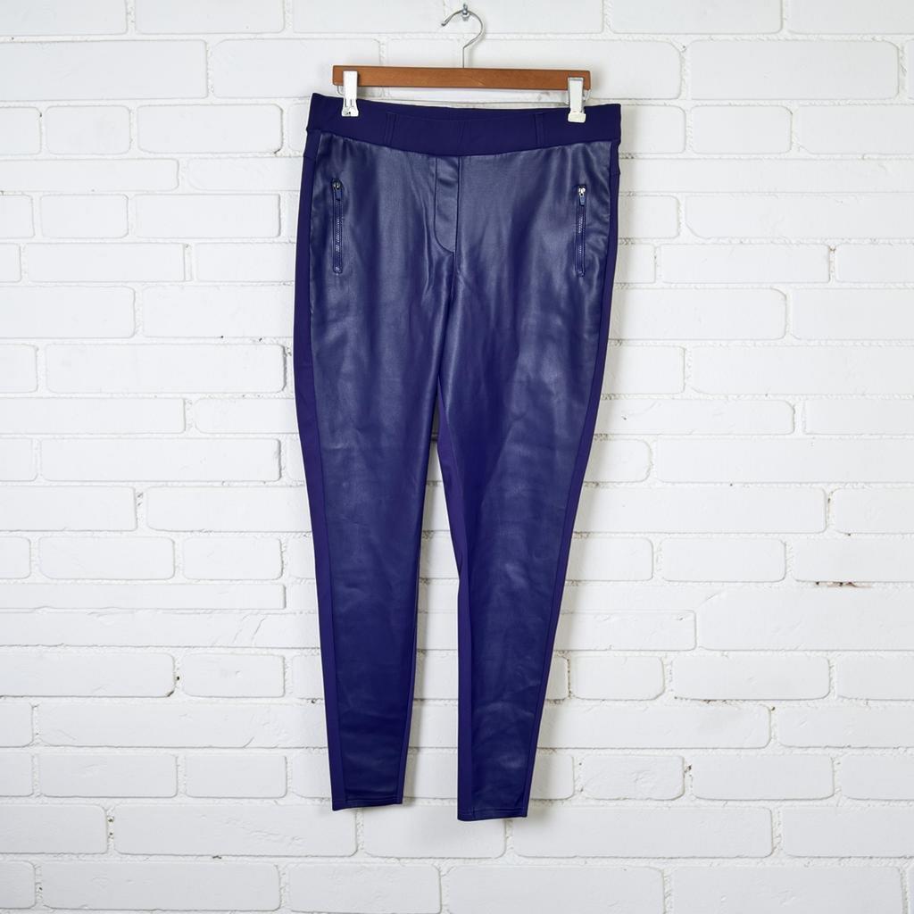 Nieuw: Studio Anneloes Broek Maat L Paars PU Leer Jegging, Da, Paars, Maat 42/44 (L), Nieuw