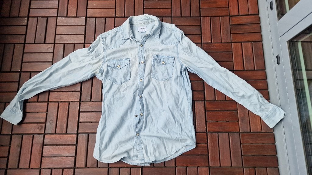 Pull & Bear overhemd lichtblauw, Ophalen of Verzenden, Zo goed als nieuw, Blauw