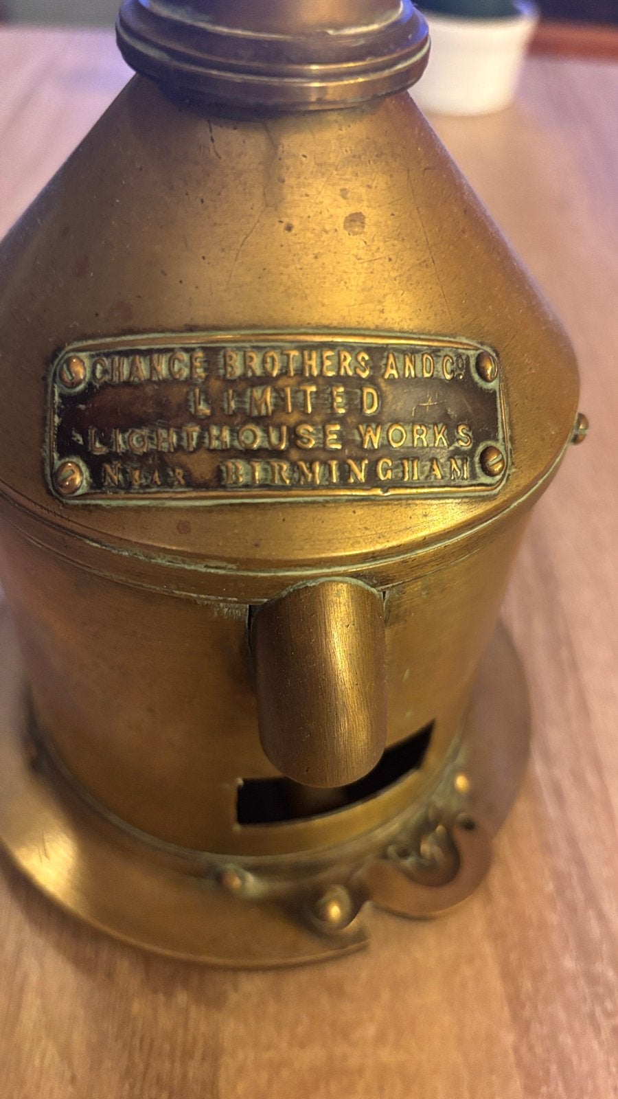 Antieke messing mijnlamp - Chance Brothers & Co., Ophalen