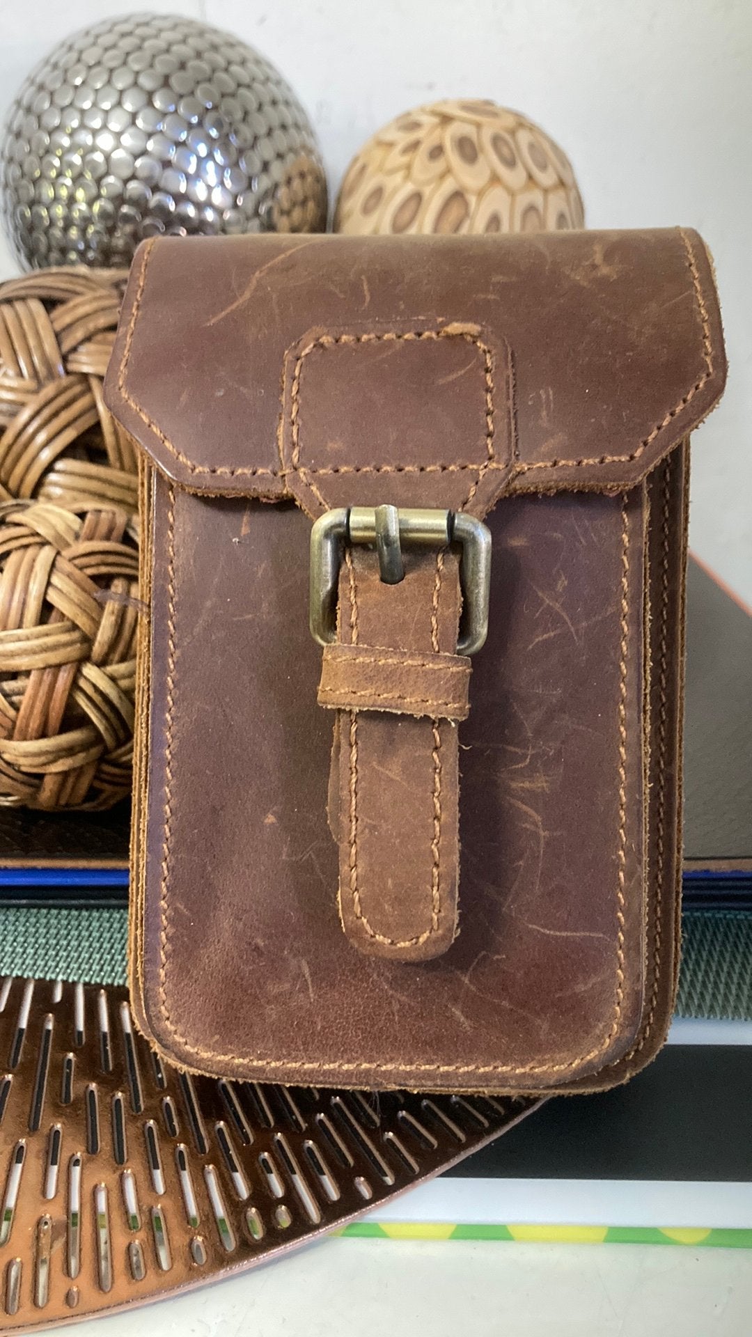 Riemtasje met dubbelen vakken, Ophalen of Verzenden, Zo goed als nieuw, Zwart