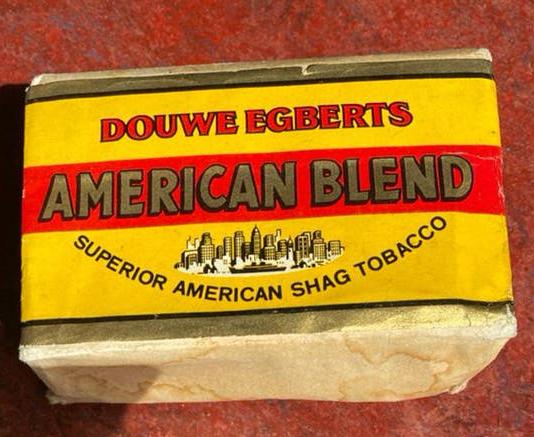 Douwe Egberts American Blend Shag Tabak 50 gram (oud), Ophalen of Verzenden, Gebruikt, Tabaksdoos of Verpakking