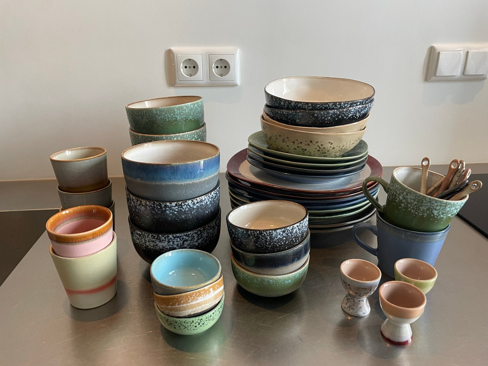 HKliving 70s servies - uitgebreide set, Huis en Inrichting, Keuken | Servies, Ophalen, Gebruikt, Overige merken, Vintage